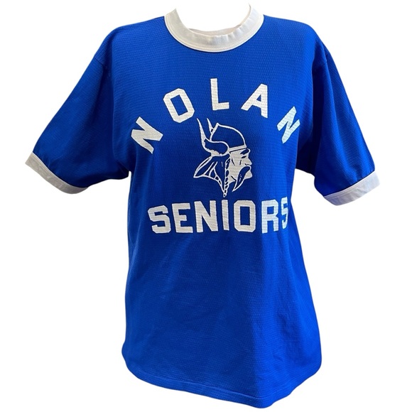 Russell Athletic Jersey Ringer Jersey T Mens Shirt Sz L VTG Viking Spirit of 76 - Picture 1 of 9